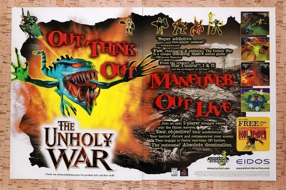 1998 Unholy War PS1 Original Ad v2 - for just $21.49! 