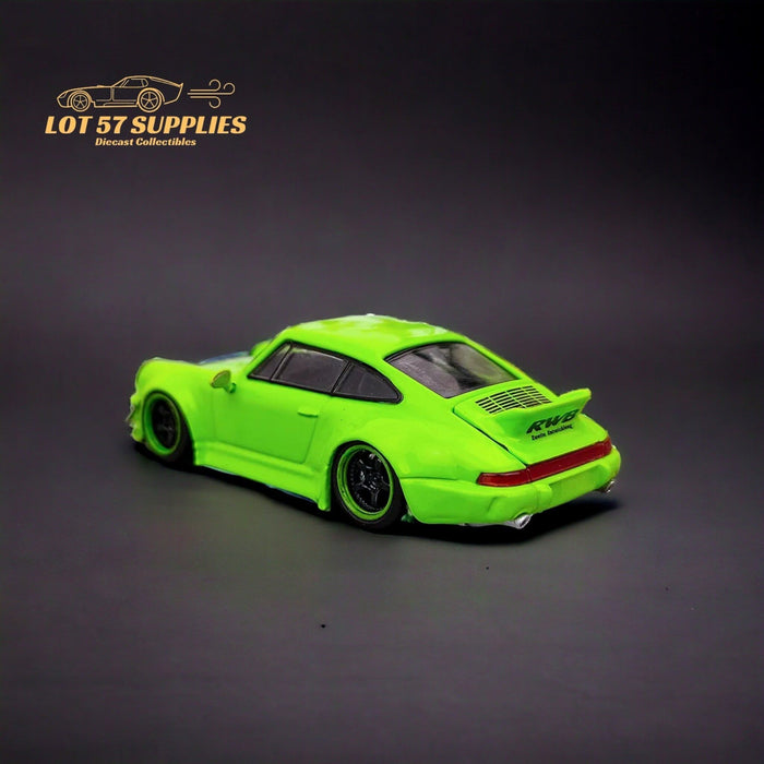 Flame Porsche 964 RWB Ducktail in Fluorescent Green 1:64 - Just $32.99! Shop now at Retro Gaming of Denver