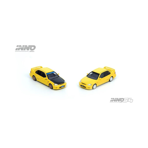 Inno64 Honda Civic Ferio Vi RS Yellow With Extra Spoon Sports Decals & Wheels 1:64 - Just $39.99! Shop now at Retro Gaming of Denver