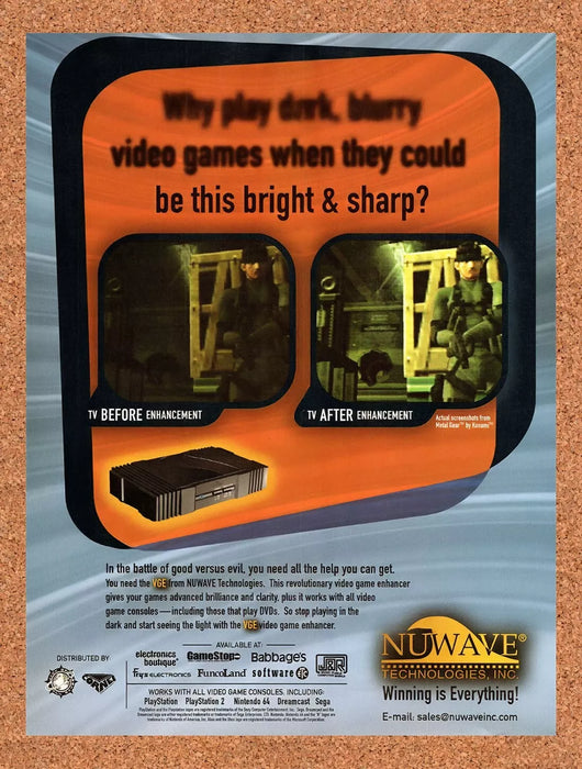 2001 Metal Gear Solid Nuwave VGE Game Enhancer Original Ad v6 - for just $17.99! 