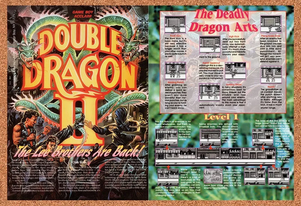 1992 Double Dragon II Game Boy Original Ad v3 - for just $21.49! 