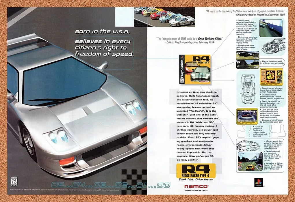 1999 Ridge Racer Type 4 PS1 Original Ad v2 - for just $21.49! 