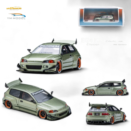 YM Model Honda Civic Pandem EG4 K20 Modified Bronze Green 1:64 Limited to 399 PCS - for just $79.99! 