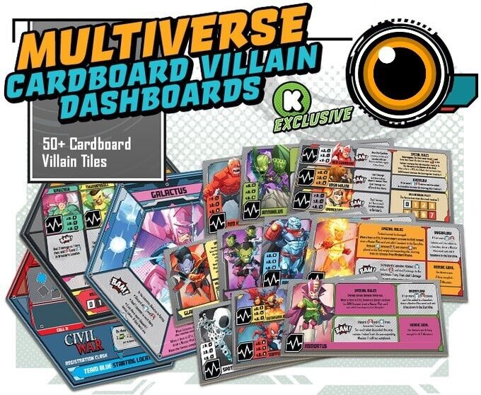 Marvel United: Multiverse Carboard Villain Dashboards - Kickstarter Exclusive - for just $39.99! 