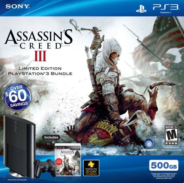 Assassin's Creed III Limited Edition PlayStation 3 500GB Super Slim Console (PlayStation 3) - Just $0! Shop now at Retro Gaming of Denver