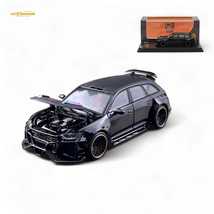 DCM Modified Audi RS6 Wagon Metallic Black - Engine & Openable Hood 1:64 - for just $39.99! 