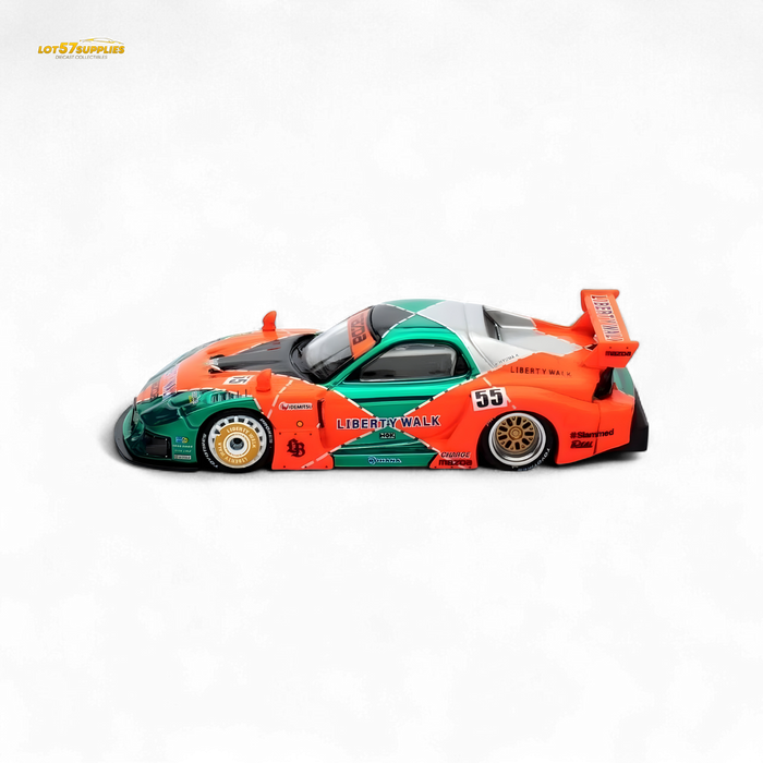 Inno64 CHASE Mazda RX-7 LBWK FD3S Orange/Green MDX 24' 1:64 - for just $199.99! 