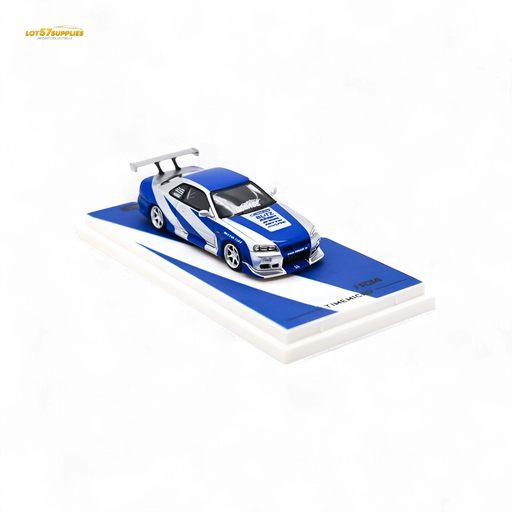 TimeMicro Skyline GT-R R34 Blue Silver 1:64 - for just $29.99! 