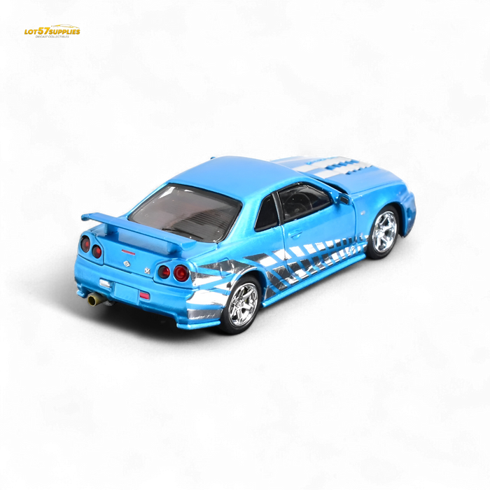 Stance Hunters Skyline GT-R R34 Z-Tune Chrome Blue 1:64 - for just $34.99! 