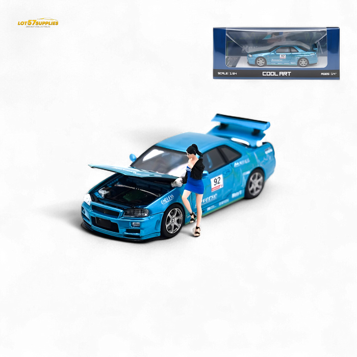 Cool Art Skyline R34 Blue #92 - With Figure 1:64 - for just $39.99! 