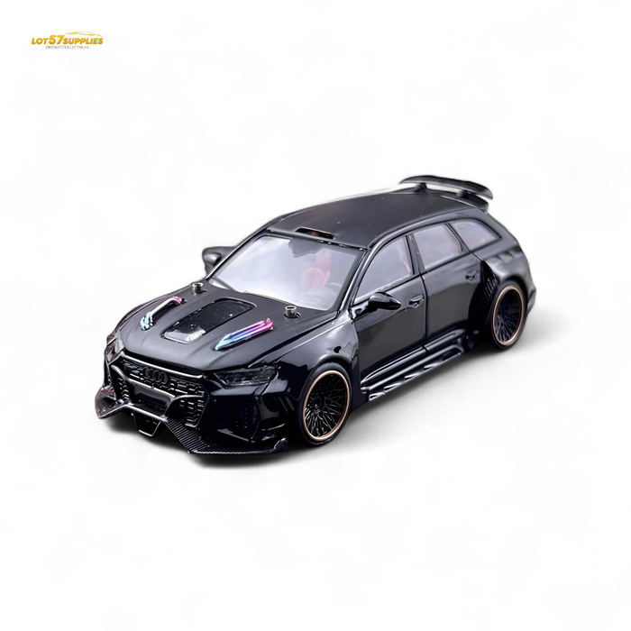 DCM Modified Audi RS6 Wagon Metallic Black - Engine & Openable Hood 1:64 - for just $39.99! 