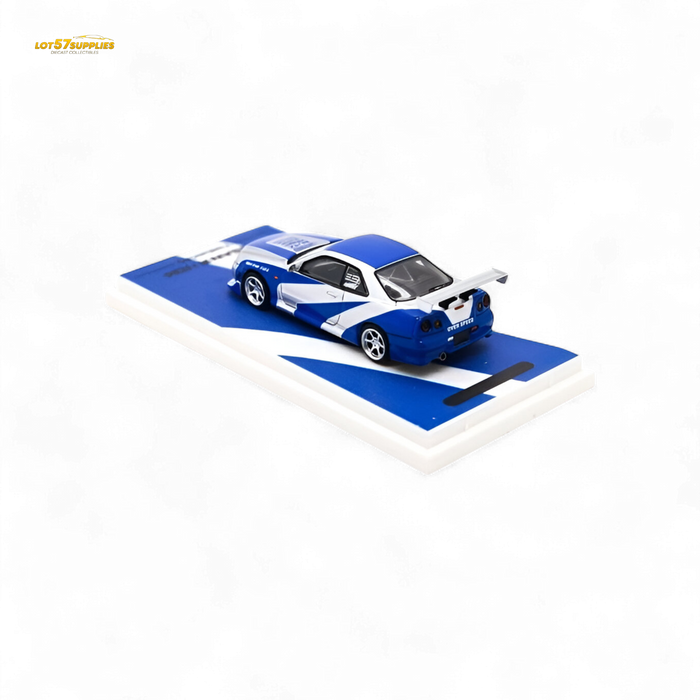 TimeMicro Skyline GT-R R34 Blue Silver 1:64 - for just $29.99! 