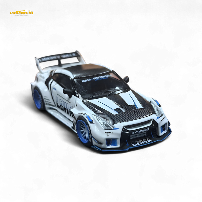 MC LB GTR R35 GT - White Blue Stripe Carbon Roof 1:64 - for just $34.99! 