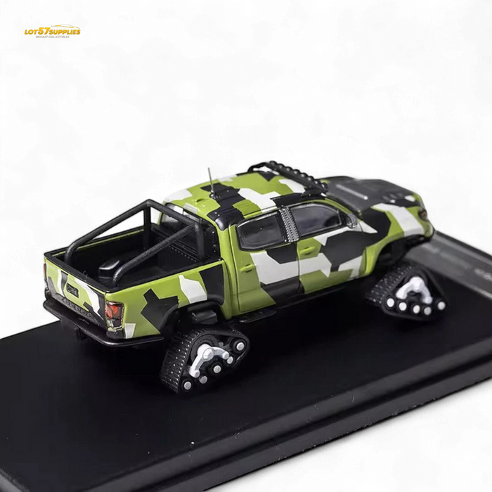 GCD Toyota TACOMA SNOW VERSION in Green Camo & 3PMSF Tires 1:64 - for just $39.99! 