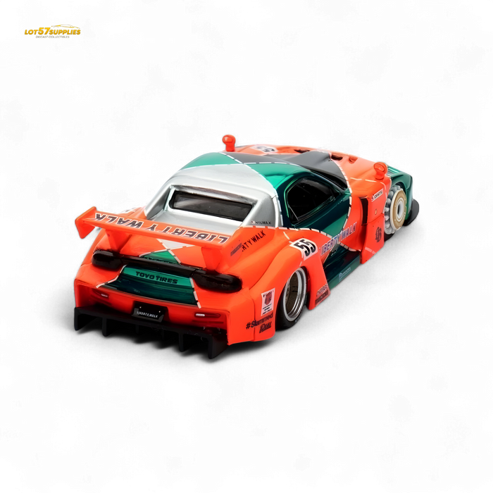 Inno64 CHASE Mazda RX-7 LBWK FD3S Orange/Green MDX 24' 1:64 - for just $199.99! 