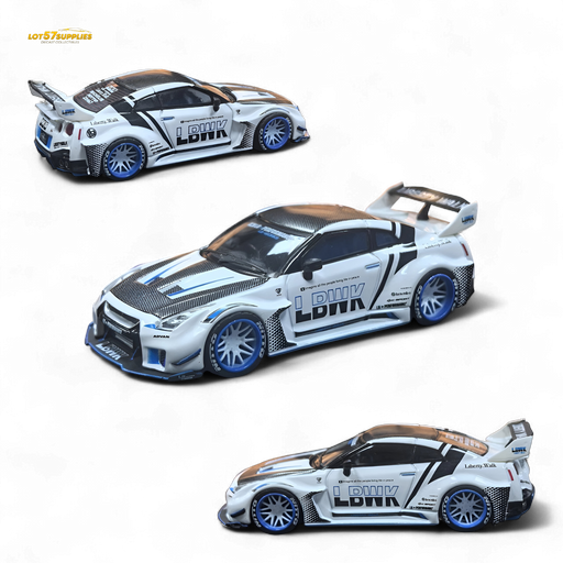 MC LB GTR R35 GT - White Blue Stripe Carbon Roof 1:64 - for just $34.99! 