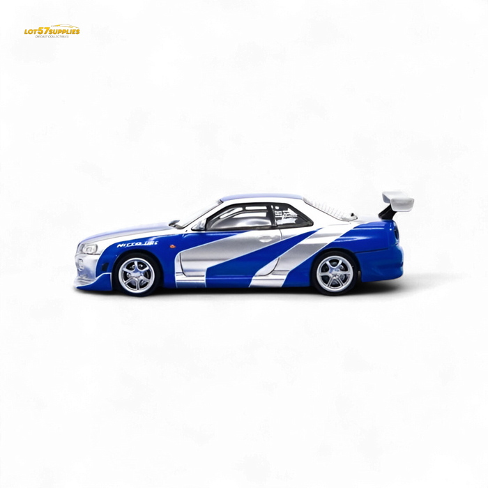 TimeMicro Skyline GT-R R34 Blue Silver 1:64 - for just $29.99! 