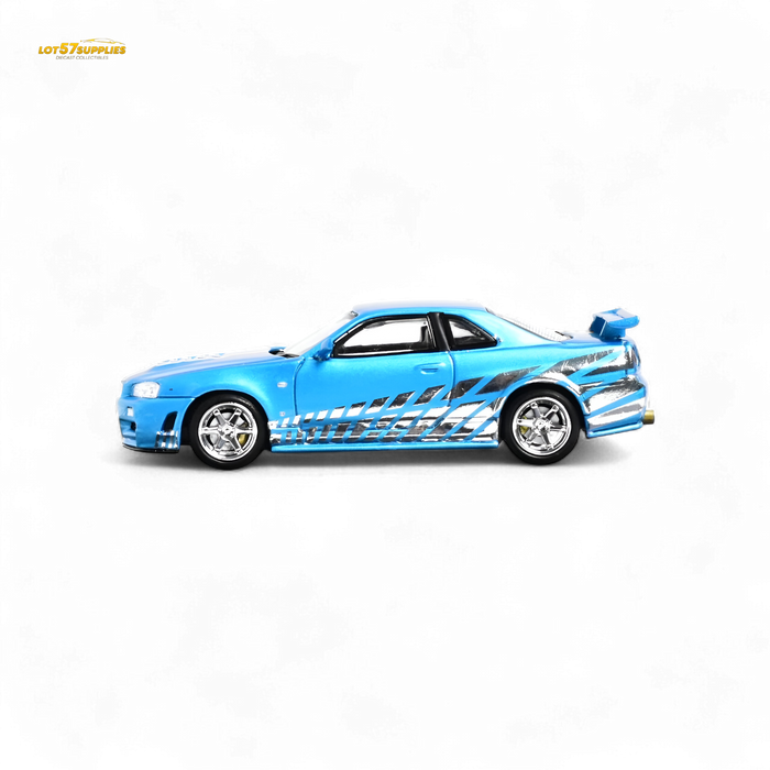 Stance Hunters Skyline GT-R R34 Z-Tune Chrome Blue 1:64 - for just $34.99! 