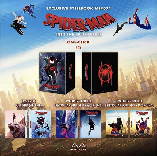 Spider-Man: Into the Spider-Verse (Manta Lab Exclusive #71) (WEA 4K UHD/2D Blu-ray Steelbook) – One Click Edition - for just $349.99! 