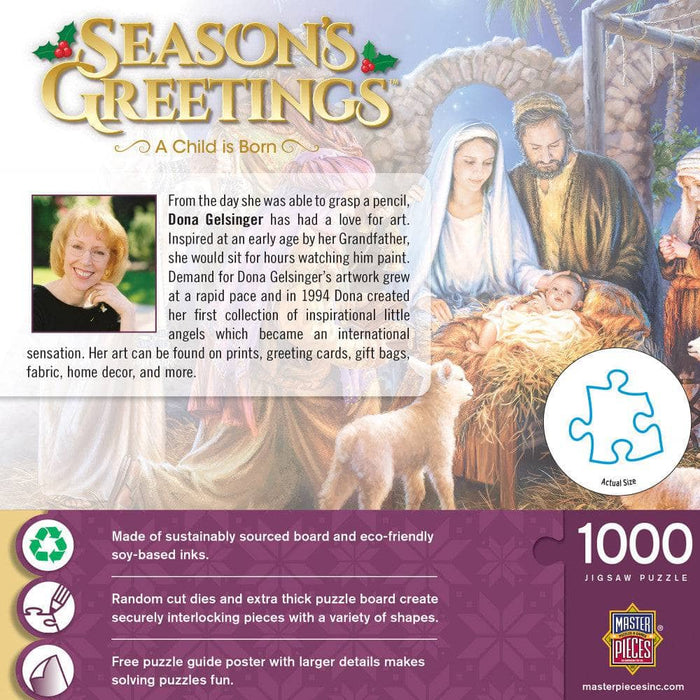 Season's Greetings - A Child is Born 1000 Piece Jigsaw Puzzle - for just $16.99! 