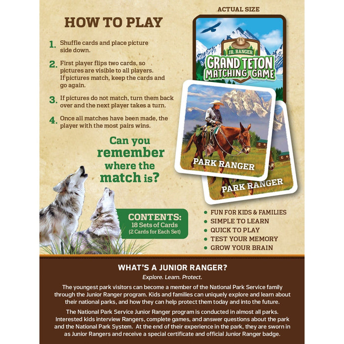 Jr. Ranger - Grand Teton Matching Game - for just $9.99! 