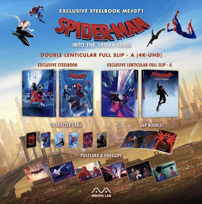 Spider-Man: Into the Spider-Verse (Manta Lab Exclusive #71) (WEA 4K UHD/2D Blu-ray Steelbook) – One Click Edition - for just $349.99! 