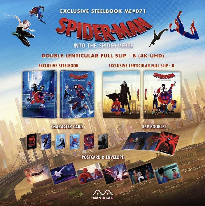 Spider-Man: Into the Spider-Verse (Manta Lab Exclusive #71) (WEA 4K UHD/2D Blu-ray Steelbook) – One Click Edition - for just $349.99! 