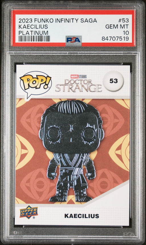 2023 UPPER DECK FUNKO POP MARVEL  KAECILIUS PLATINUM #53  PSA 10 - for just $54! 