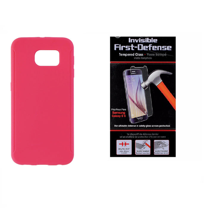 Insignia Hot Pink Case and Qmadix Glass Screen Protector for Samsung Galaxy S6 - Just $7.98! Shop now at Retro Gaming of Denver