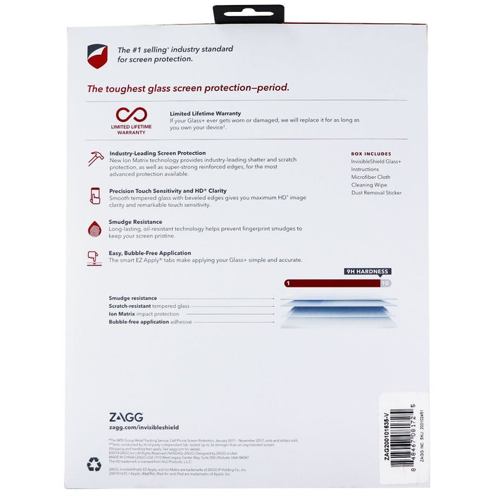 ZAGG (Glass+) Tempered Glass for Apple iPad 9.7 (5th & 6th Gen) & iPad Pro 9.7 - for just $11.95! 