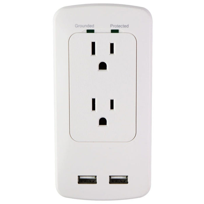 Insignia - 2-Outlet/2-USB Wall Tap Surge Protector - White - Just $9.99! Shop now at Retro Gaming of Denver