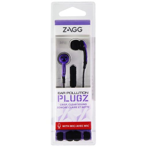 ZAGG Ear Pollution Plugz 3.5mm Wired Headphones with Mic - Purple/Black - for just $9.99! 