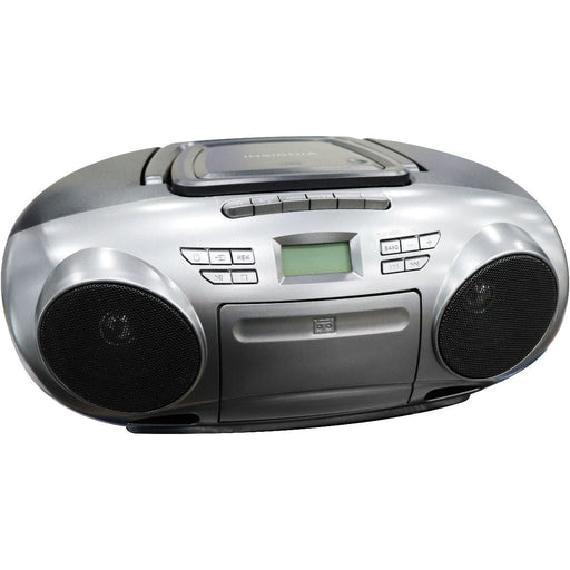 Insignia - AM/FM Radio Portable CD Boombox with Bluetooth - Silver/Black - Just $32.95! Shop now at Retro Gaming of Denver