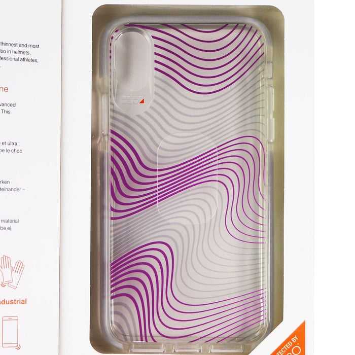 ZAGG Victoria Hybrid Case for Apple iPhone Xs/X - Clear / Purple Fabric Waves - for just $6.99! 