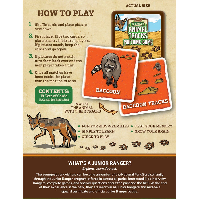Jr Ranger - Animal Tracks Matching Game - for just $9.99! 