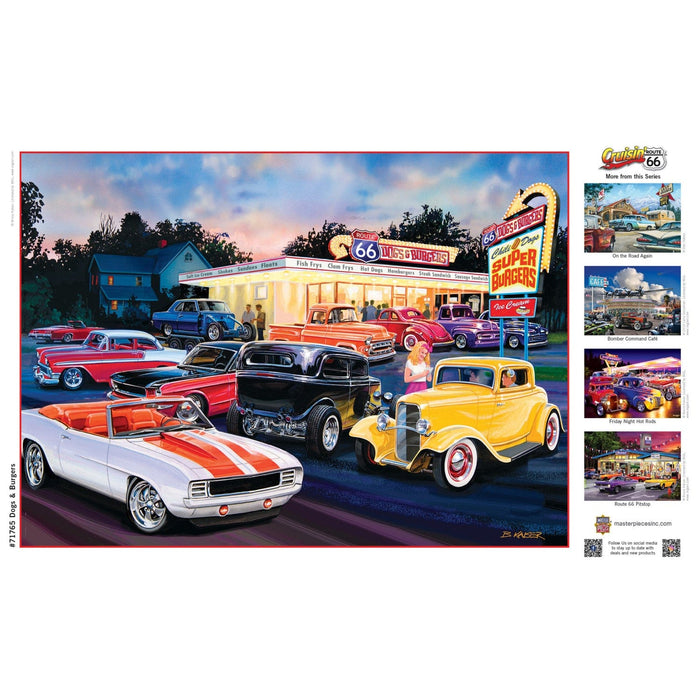 Cruisin' Route 66 - Dogs & Burgers 1000 Piece Jigsaw Puzzle - for just $16.99! 