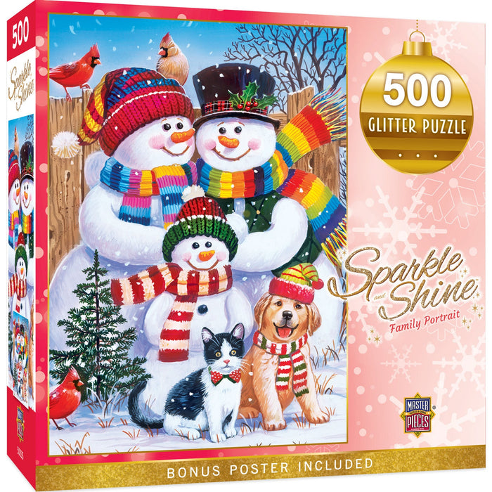 Sparkle & Shine - Family Portrait 500 Piece Glitter Jigsaw Puzzle - Just $14.99! Shop now at Retro Gaming of Denver