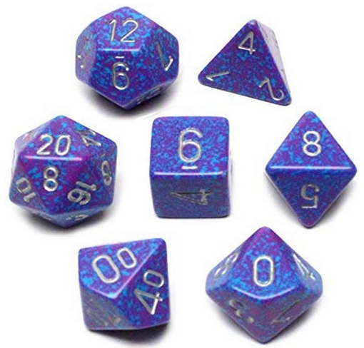 Speckled Polyhedral Silver Tetra 7-Die Set - Just $6.50! Shop now at Retro Gaming of Denver