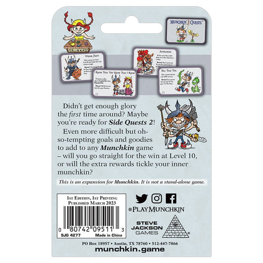 Munchkin: Side Quests 2 - Premium Board Game - Just $10.95! Shop now at Retro Gaming of Denver