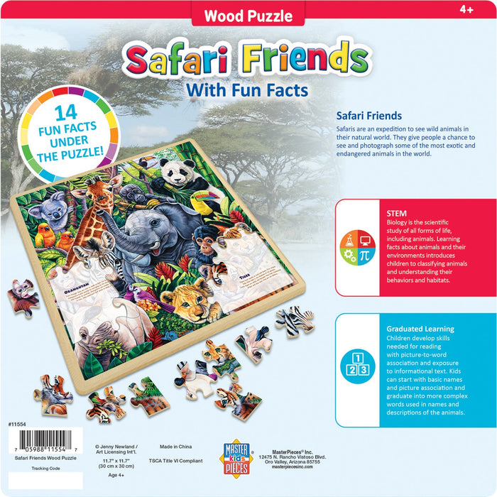 Wood Fun Facts - Safari Friends 48 Piece Wood Jigsaw Puzzle - Just $12.99! Shop now at Retro Gaming of Denver