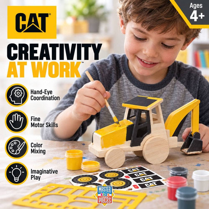 CAT - Caterpillar Backhoe Wood Craft & Paint Kit - for just $19.99! 