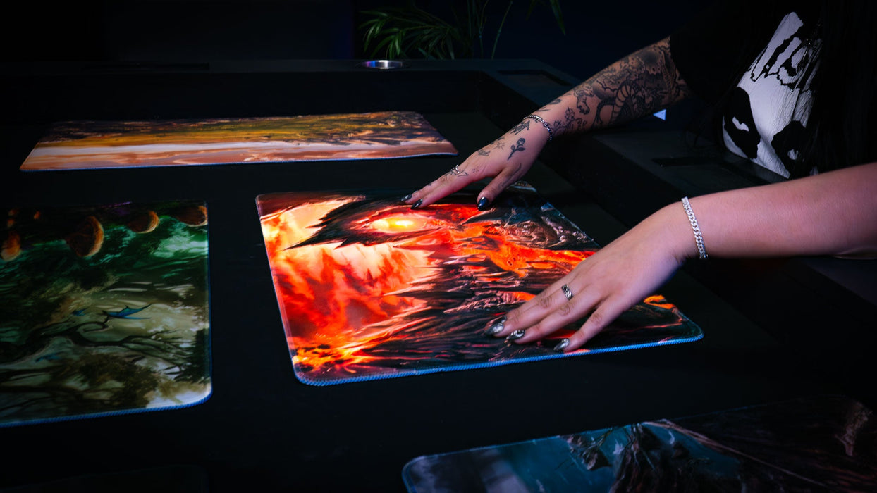 "Smoldering Mountain" — Fallen Lands Playmat by Carlos Balarezo - for just $39.95! 