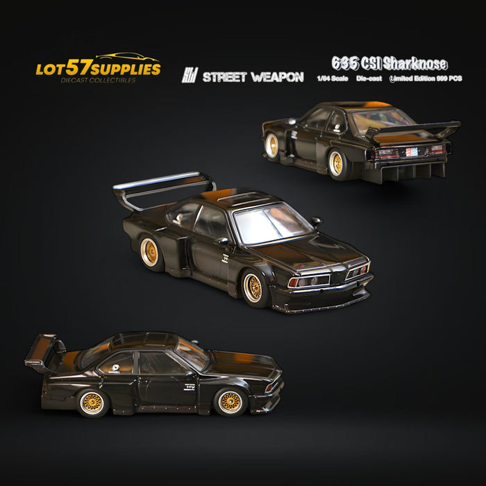 Street Weapon BMW E24 635 CSI Sharknose WideBody Black 1:64 - for just $34.99! 