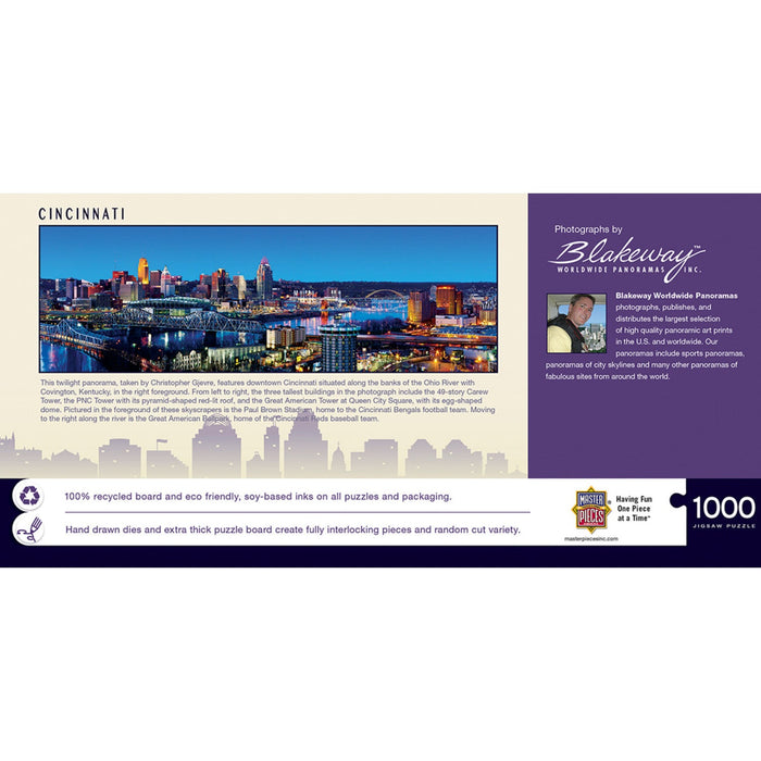 Cincinnati, Ohio 1000 Piece Panoramic Jigsaw Puzzle - Just $19.99! Shop now at Retro Gaming of Denver