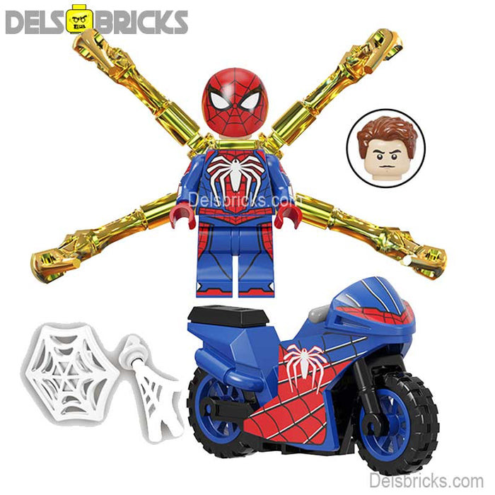 Spider-Man Nano Suit with Motorcycle & Gold Chrome Claws (Lego-Compatible Minifigures) - Premium Spiderman Lego Minifigures - Just $8.99! Shop now at Retro Gaming of Denver