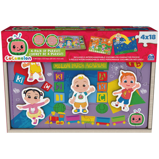 Cocomelon 4-Pack Wooden Puzzles - 18-Pieces Each - Just $17.99! Shop now at Retro Gaming of Denver