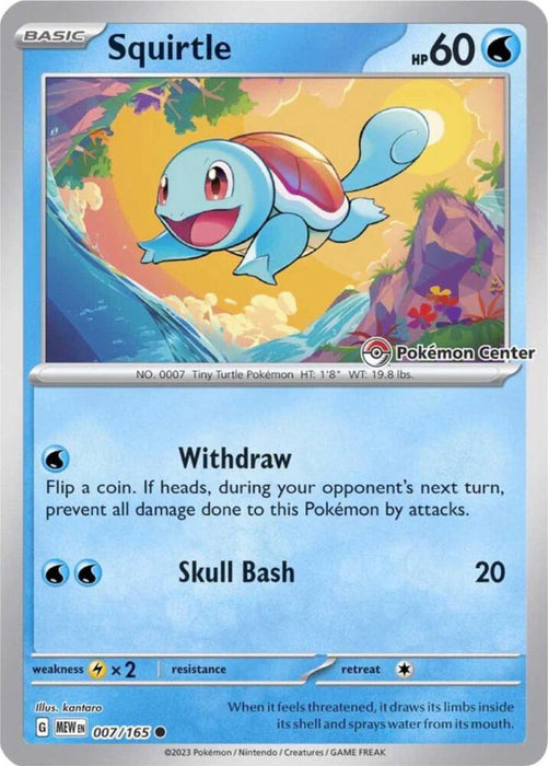 Squirtle (007/165) (Pokemon Center Exclusive) [Scarlet & Violet: Black Star Promos] - for just $58.30! 