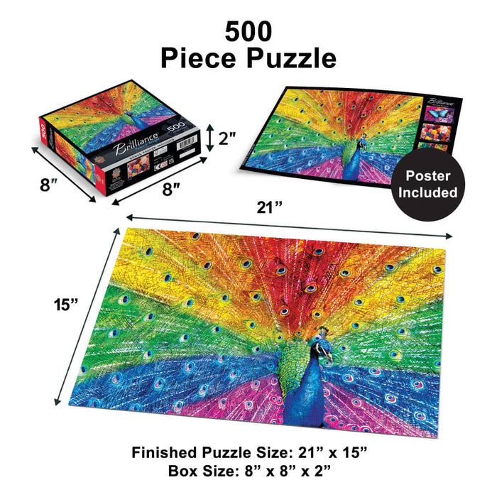 Brilliance - Peacock Delight 500 Piece Jigsaw Puzzle - for just $14.99! 