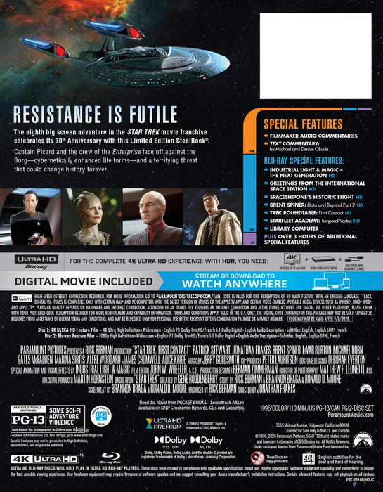 Star Trek: First Contact - 30th Anniversary Steelbook (4K Ultra HD + Blu-ray + Digital) - for just $44.99! 