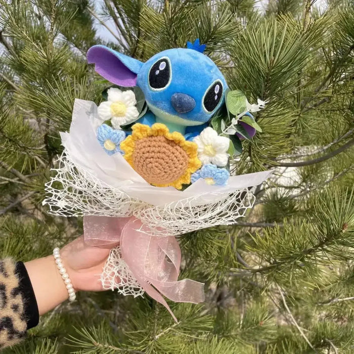 Stitch Plush Flower Bouquet – Kawaii Handmade Gift for Valentine - for just $25.95! 